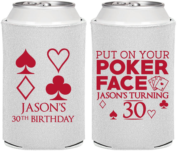 Personalized Birthday Can Coolers - 30th Las Vegas | 20062