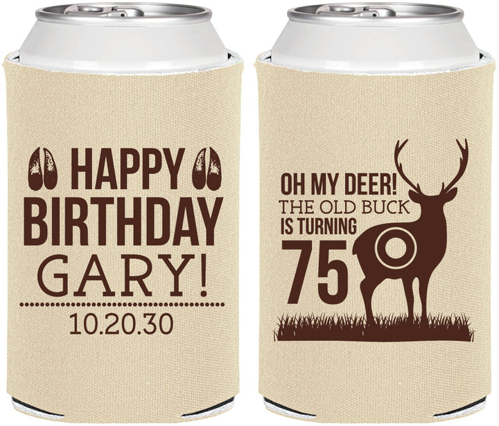 Personalized Birthday Can Coolers - 75th Hunting | 20063