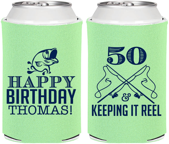 Personalized Birthday Can Coolers - 50th Keeping It Reel | 20066