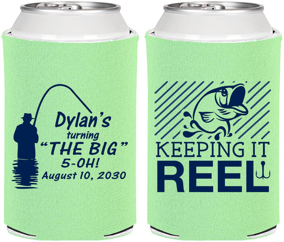 Personalized Birthday Can Coolers - 50th Keeping It Reel | 20067