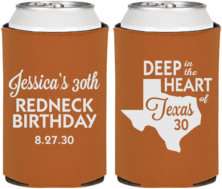 Personalized Birthday Can Coolers - 30th Redneck Texas | 20072