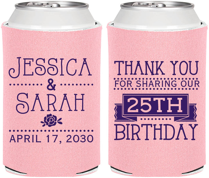 Personalized Birthday Can Coolers - 25th | 20075