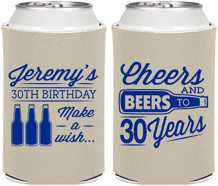 Personalized Birthday Can Coolers - Cheers Beers To 30 Years | 20076