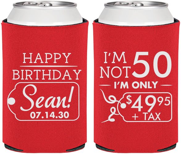 Personalized Birthday Can Coolers - 50th | 20080
