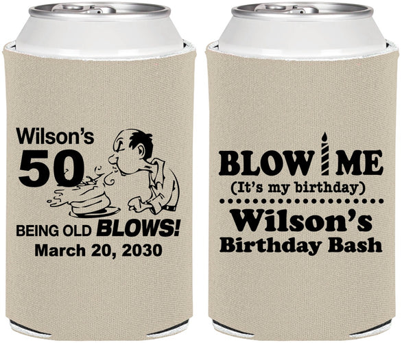 Personalized Birthday Can Coolers - 50th | 20085