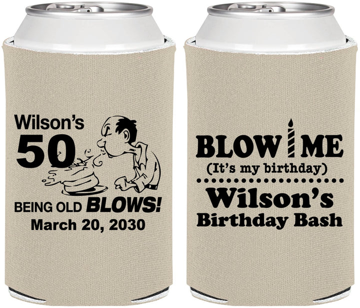 Personalized Birthday Can Coolers - 50th | 20085