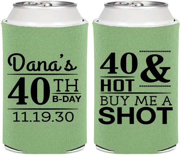 Personalized Birthday Can Coolers - 40th | 20086