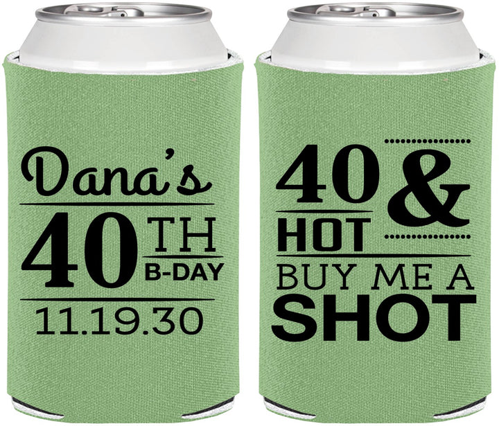 Personalized Birthday Can Coolers - 40th | 20086