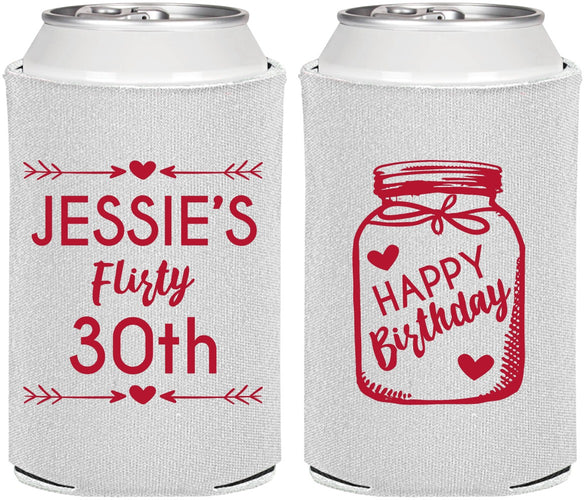 Personalized Birthday Can Coolers - 30th Flirty At Thirty | 20087