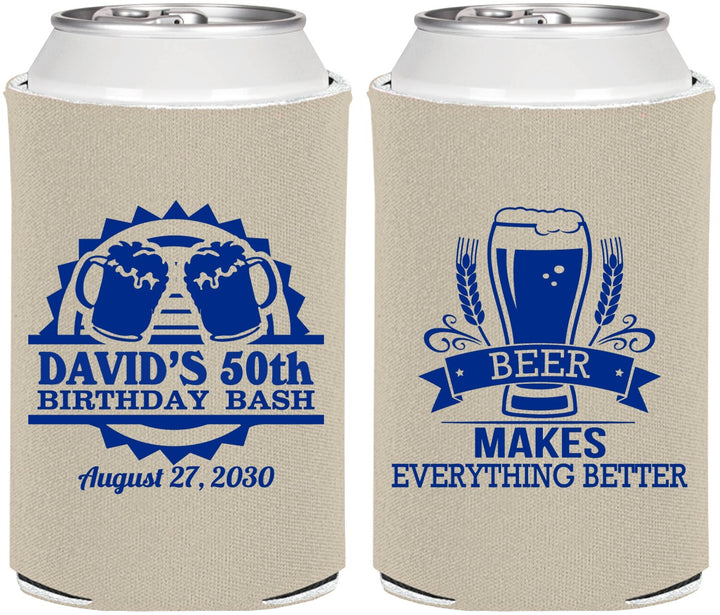 Personalized Birthday Can Coolers - 50th | 20089