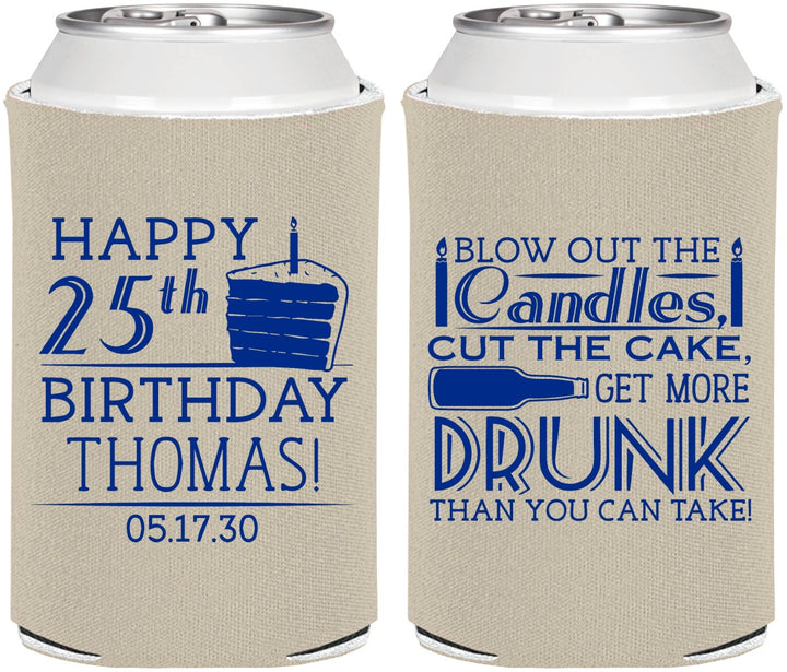 Personalized Birthday Can Coolers - 25th | 20091
