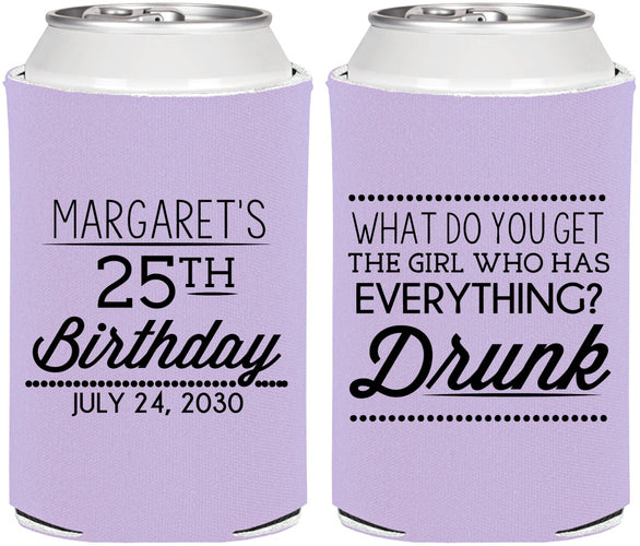 Personalized Birthday Can Coolers - 25th | 20093