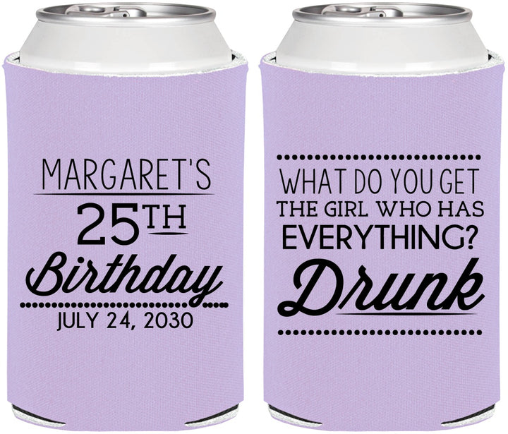 Personalized Birthday Can Coolers - 25th | 20093