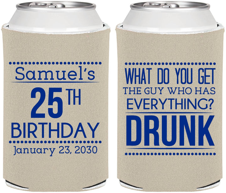 Personalized Birthday Can Coolers - 25th | 20094
