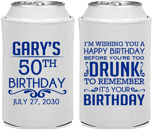 Personalized Birthday Can Coolers - 50th | 20095