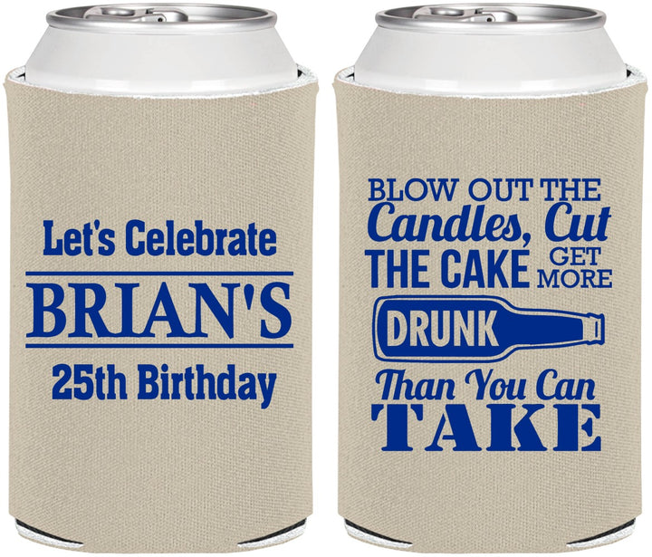 Personalized Birthday Can Coolers - 25th | 20100
