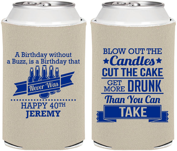 Personalized Birthday Can Coolers - 40th | 20101