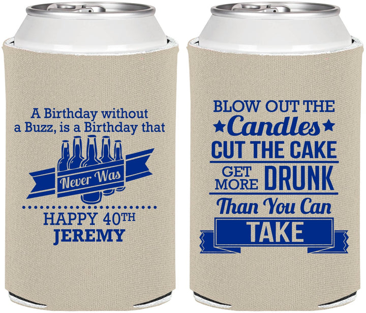 Personalized Birthday Can Coolers - 40th | 20101