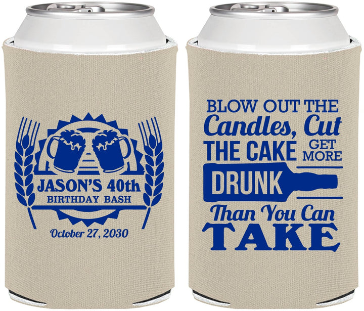 Personalized Birthday Can Coolers - 40th | 20103