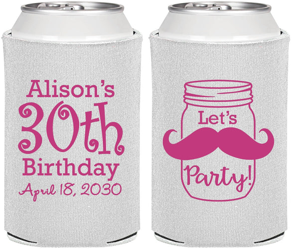 Personalized Birthday Can Coolers - 30th | 20104