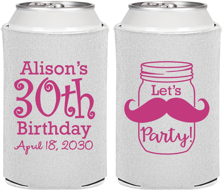 Personalized Birthday Can Coolers - 30th | 20104