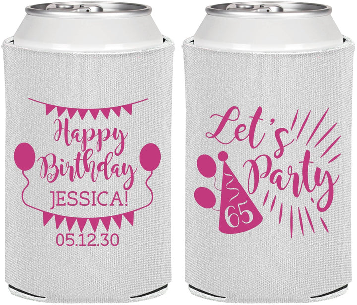 Personalized Birthday Can Coolers - 65th | 20105