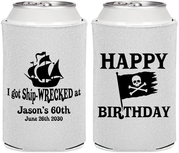 Personalized Birthday Can Coolers - 60th Pirate | 20106