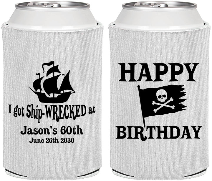 Personalized Birthday Can Coolers - 60th Pirate | 20106