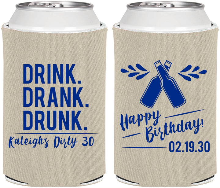 Personalized Birthday Can Coolers - 30th Dirty | 20110