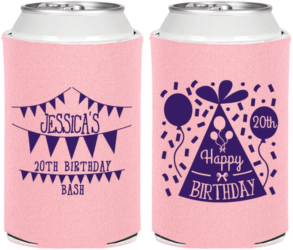 Personalized Birthday Can Coolers - 20th | 20113