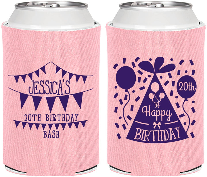 Personalized Birthday Can Coolers - 20th | 20113