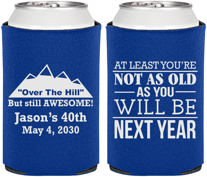Personalized Birthday Can Coolers - 40th Over The Hill | 20121