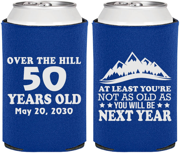 Personalized Birthday Can Coolers - 50th Over The Hill | 20124