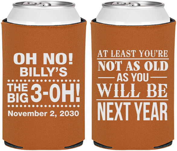 Personalized Birthday Can Coolers - 30th Big 3 Oh | 20125
