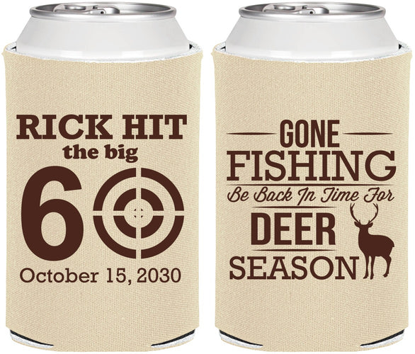 Personalized Birthday Can Coolers - 60th Gone Fishing | 20126