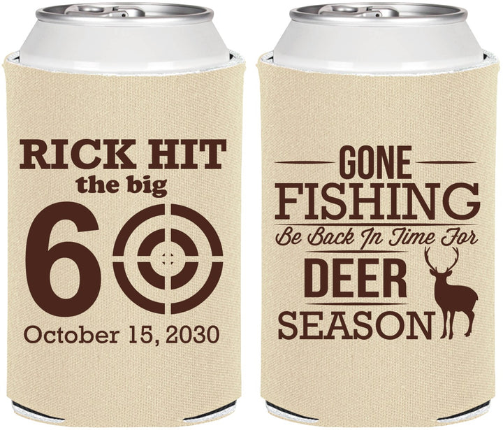 Personalized Birthday Can Coolers - 60th Gone Fishing | 20126
