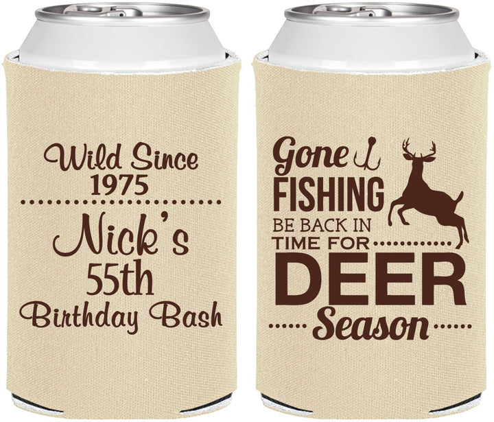 Personalized Birthday Can Coolers - 55th Gone Fishing | 20128