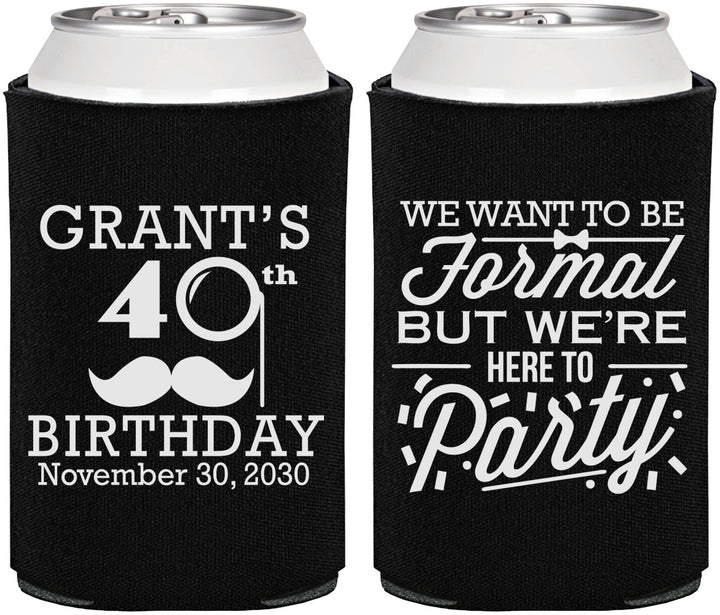 Personalized Birthday Can Coolers - 40th | 20130