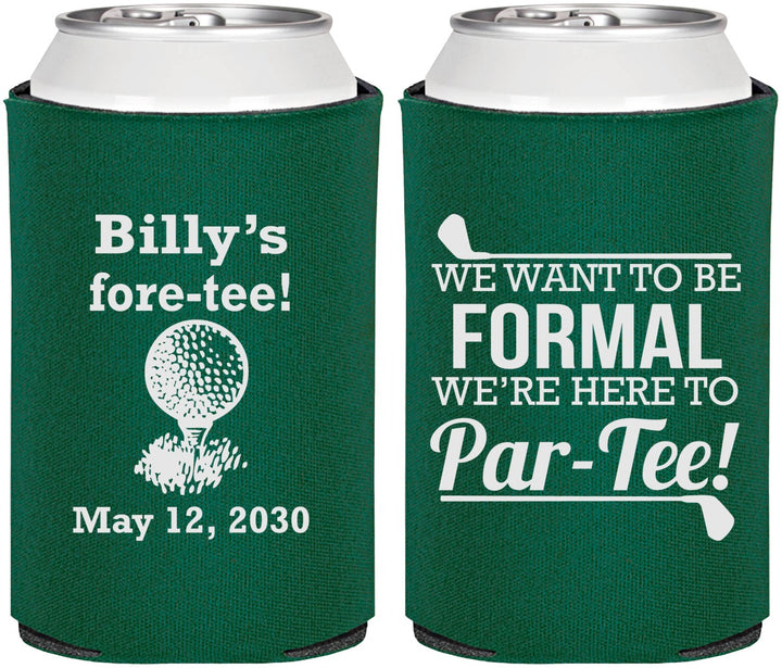Personalized Birthday Can Coolers - 40th Golf | 20134