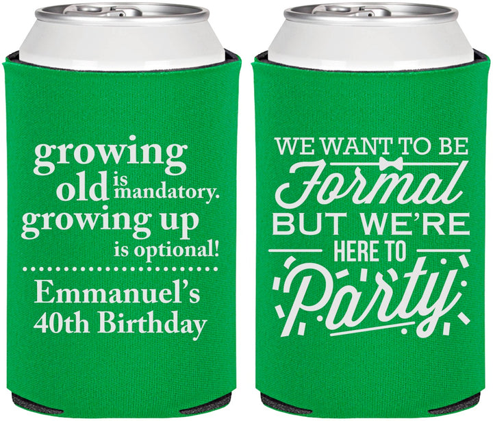Personalized Birthday Can Coolers - 40th | 20135