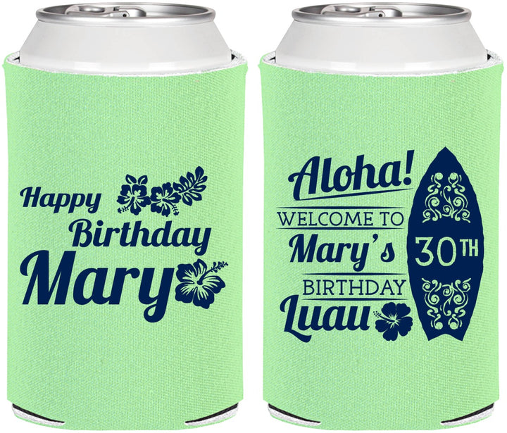 Personalized Birthday Can Coolers - 30th Hawaii | 20136