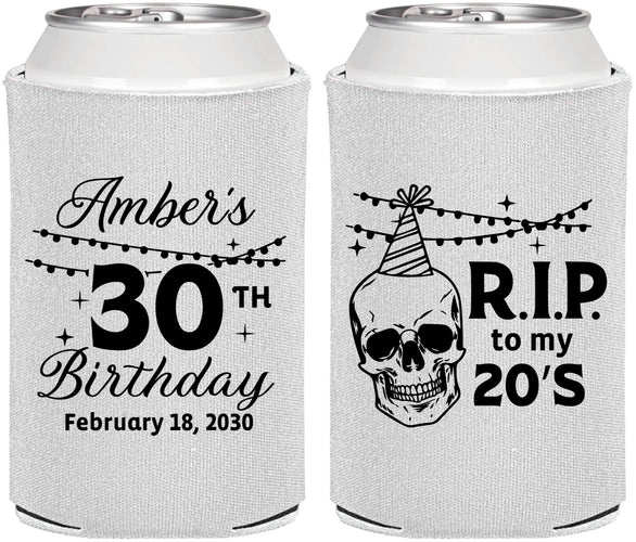 Personalized Birthday Can Coolers - 30th Rip 20 | 20140