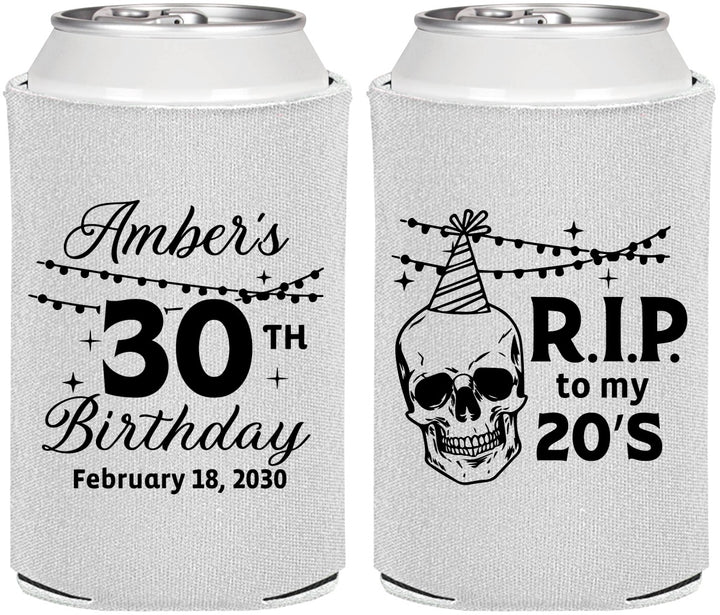 Personalized Birthday Can Coolers - 30th Rip 20 | 20140