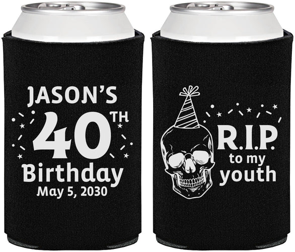 Personalized Birthday Can Coolers - 40th Rip Youth | 20141