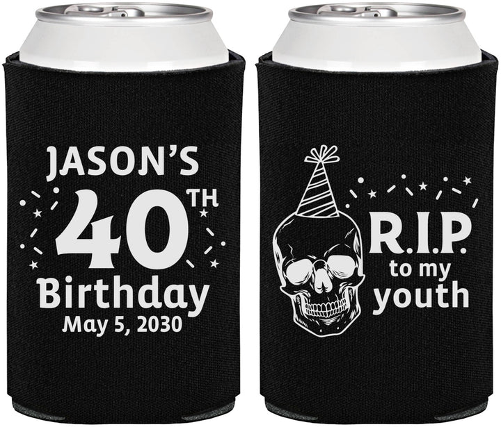 Personalized Birthday Can Coolers - 40th Rip Youth | 20141
