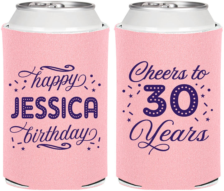 Personalized Birthday Can Coolers - Cheers To 30 Years | 20142
