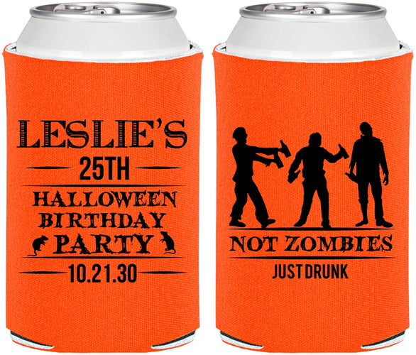 Personalized Birthday Can Coolers - 25th Halloween | 20143