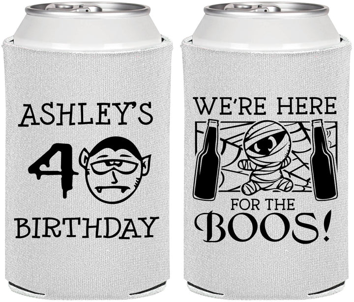 Personalized Birthday Can Coolers - 40th Halloween | 20145