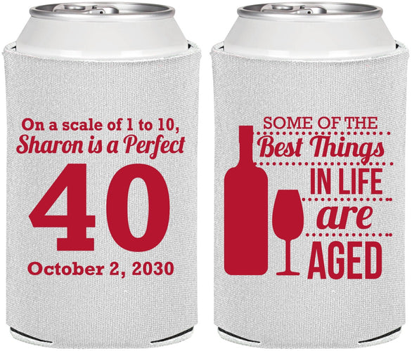 Personalized Birthday Can Coolers - 40th Wine | 20155