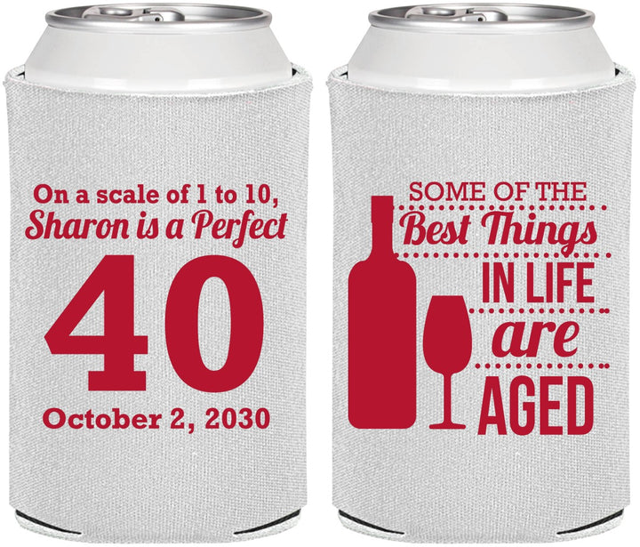 Personalized Birthday Can Coolers - 40th Wine | 20155